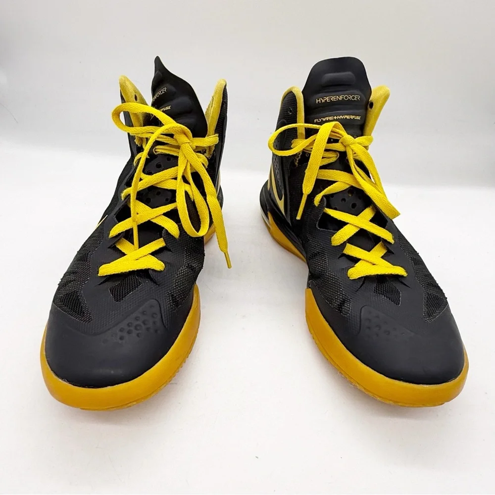 Nike Zoom Hyperenforcer Basketball Shoe Mens Size 9.5 Black Yellow Athleisure